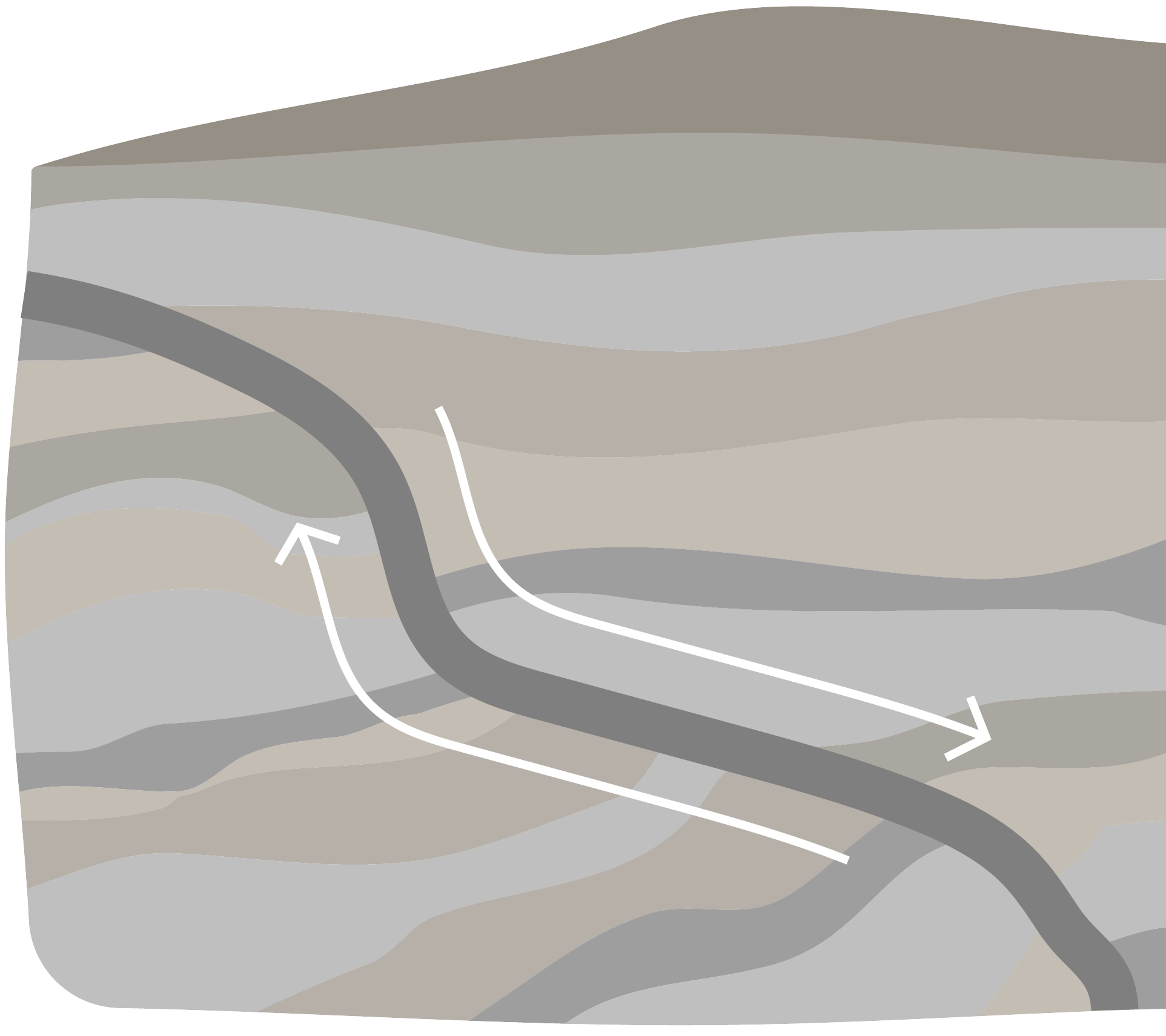 illustrative image of a fault zone, a likely place for metamorphic rocks to form on